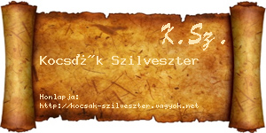 Kocsák Szilveszter névjegykártya