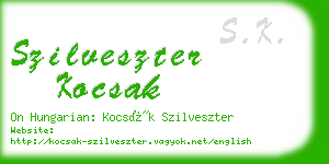 szilveszter kocsak business card